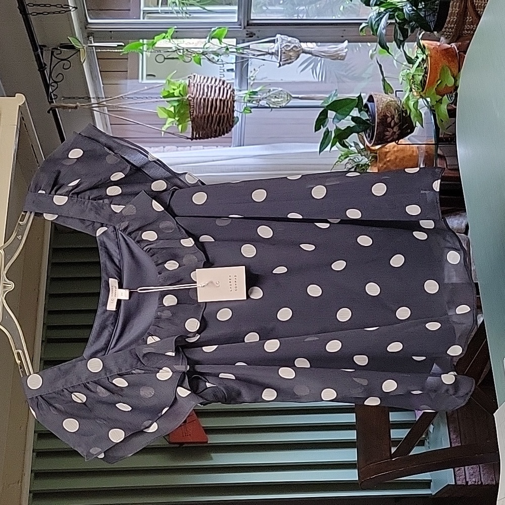 NWT LC  Lauren Conrad polka-dot top